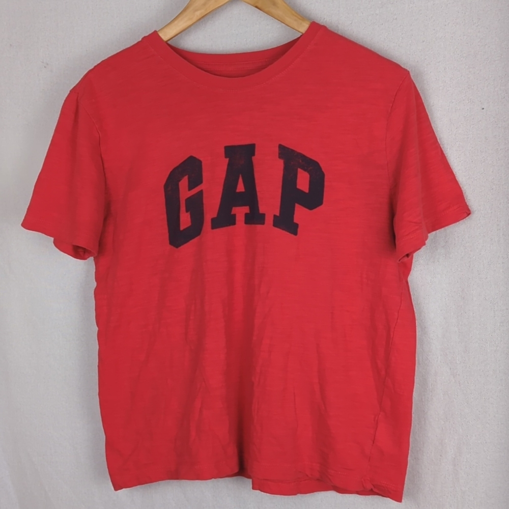 GAP Women's Short Sleeve Red Logo Crop Tee Size Small